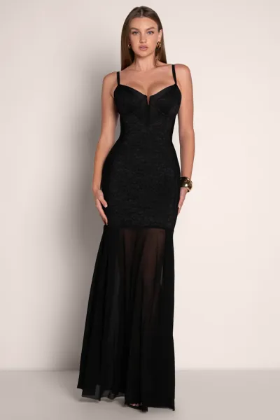 Vixen Seamed Flare Maxi Dress